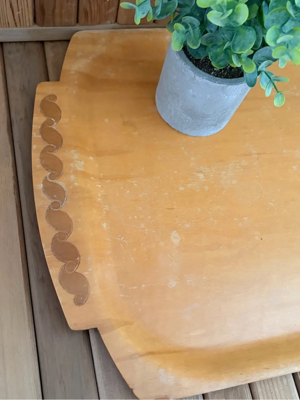 S.E. Overton Bentwood Vintage Serving Tray, Mid-Century Wood